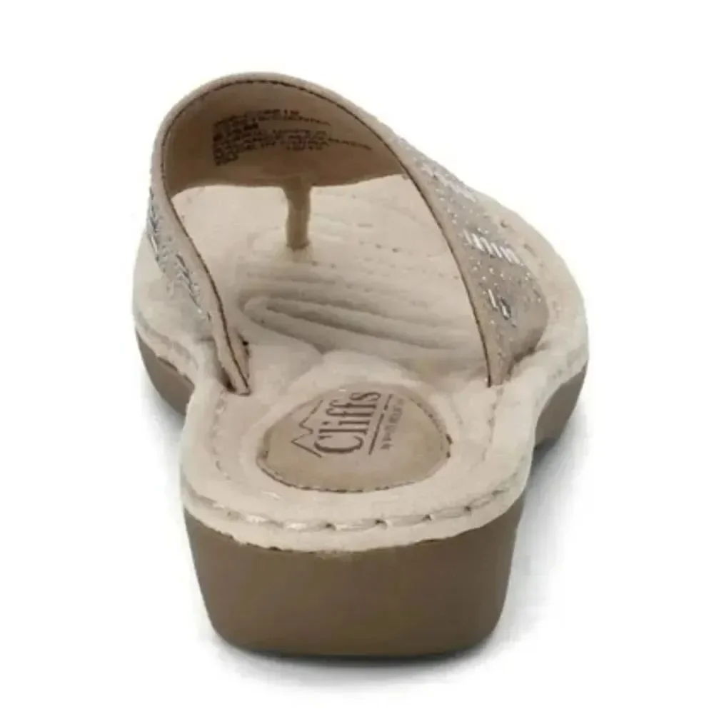 BRAND NEW CLIFFS BY WHITE MOUNTAIN WOMENS CIENNA DEMI WEDGE THONG THON…